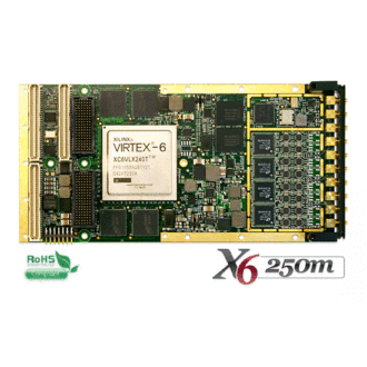 X6-250M - PMC/XMC Module with Eight 250 MSPS 14-bit A/Ds, Virtex6 FPGA, and 4 GB Memory