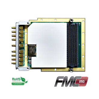 FMC-250 - Module FMC, 2 A/D 250 Me/s 16 bits et 2 D/A 1 Ge/s 16 bits