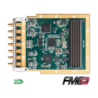 FMC-500 - FMC Module with 2x 500 MSPS 14-bit A/D, 2x 1230 MSPS 16-bit DACs with PLL and Timing Controls