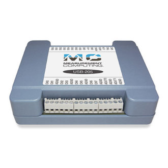 USB-205 - Multifunction DAQ-USB with 8 A/D 12-Bit, 500KS/s and 2 Analog Outputs