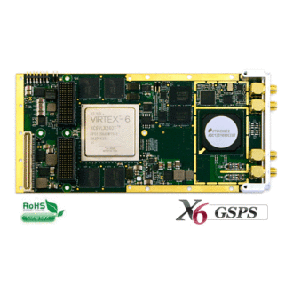 X6-GSPS - Module PMC/XMC, 2 voies A/D 1.8 Ge/s 12 bits, FPGA Virtex 6, Mémoire 4 Go