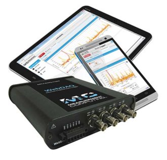 WebDAQ-504 - IEPE data logger, internet-enabled, with 4 simultaneous channels, 24-bit resolution, 51.2 kS/s/ch max sample rate, and 4 digital I/O